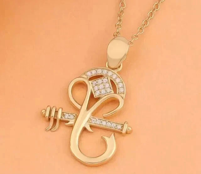 Women’s Ganesh Pendant 14K Yellow Gold Plated 1Ct Round Cut Simulated Diamond