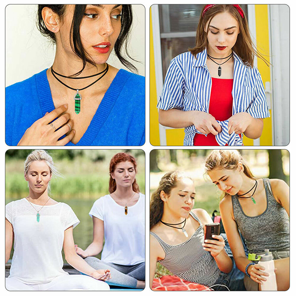 Wholesale! Chakra 16/32/48PC Quartz Crystal Point Stone Necklace Pendant