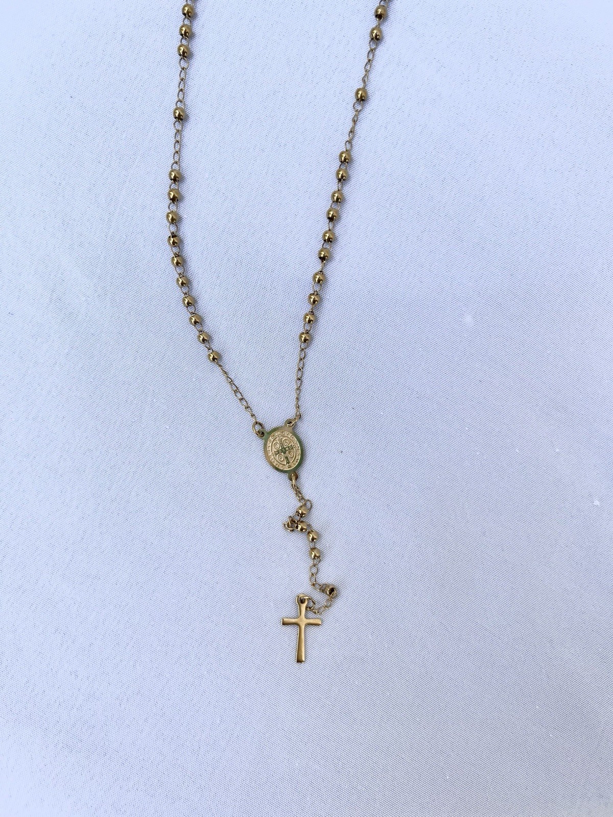MARRIN COSTELLO | ROSARY 3MM NECKLACE 18K GOLD PLATED STAINLESS STEEL