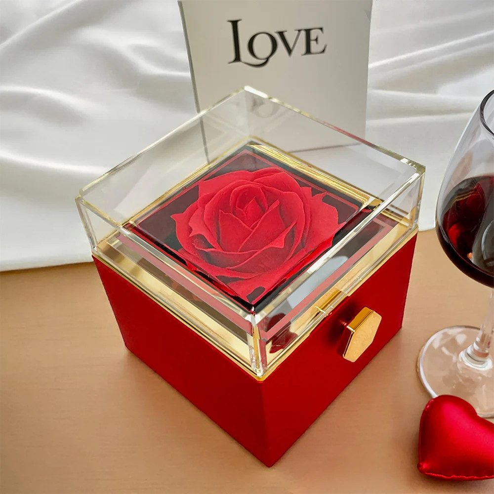 Class of 2026 Graduation Rotating Rose Box and Necklace Gift Set