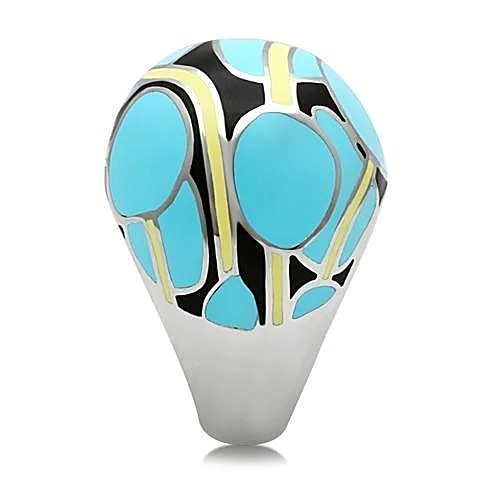 Women’s Ring, Stainless Steel, Dome ring, Colorful inlay, Fashion band