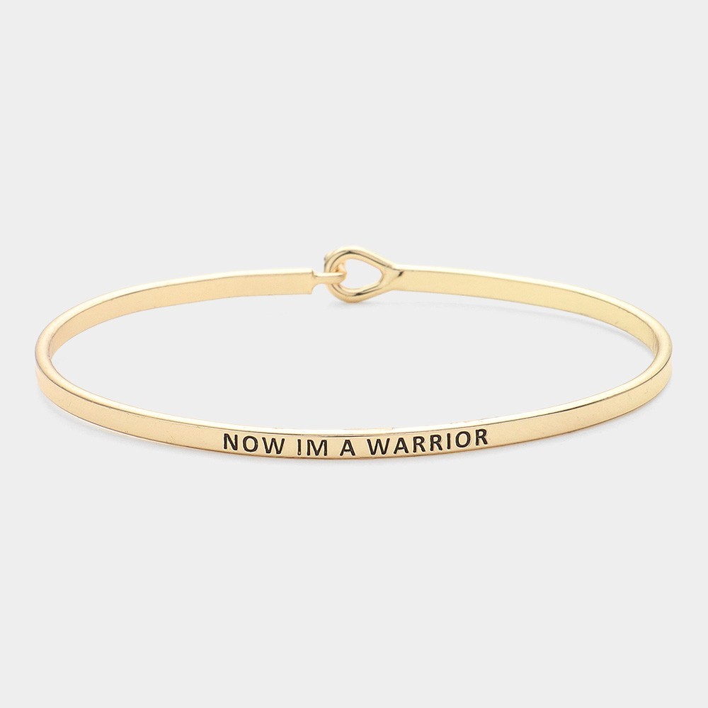 3PCS Warrior Inspirational Hook Bangle Bracelet Gold Brass Cuff Gift for Women