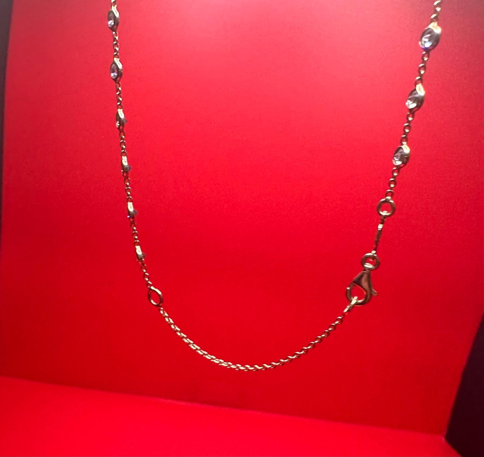 14k Gold Bezel Necklace-Cubic Zirconia