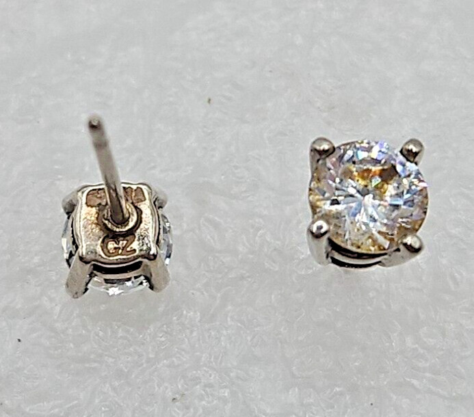 2 sets of cubic zirconia stud earrings. See Pictures & Description!! Pre loved