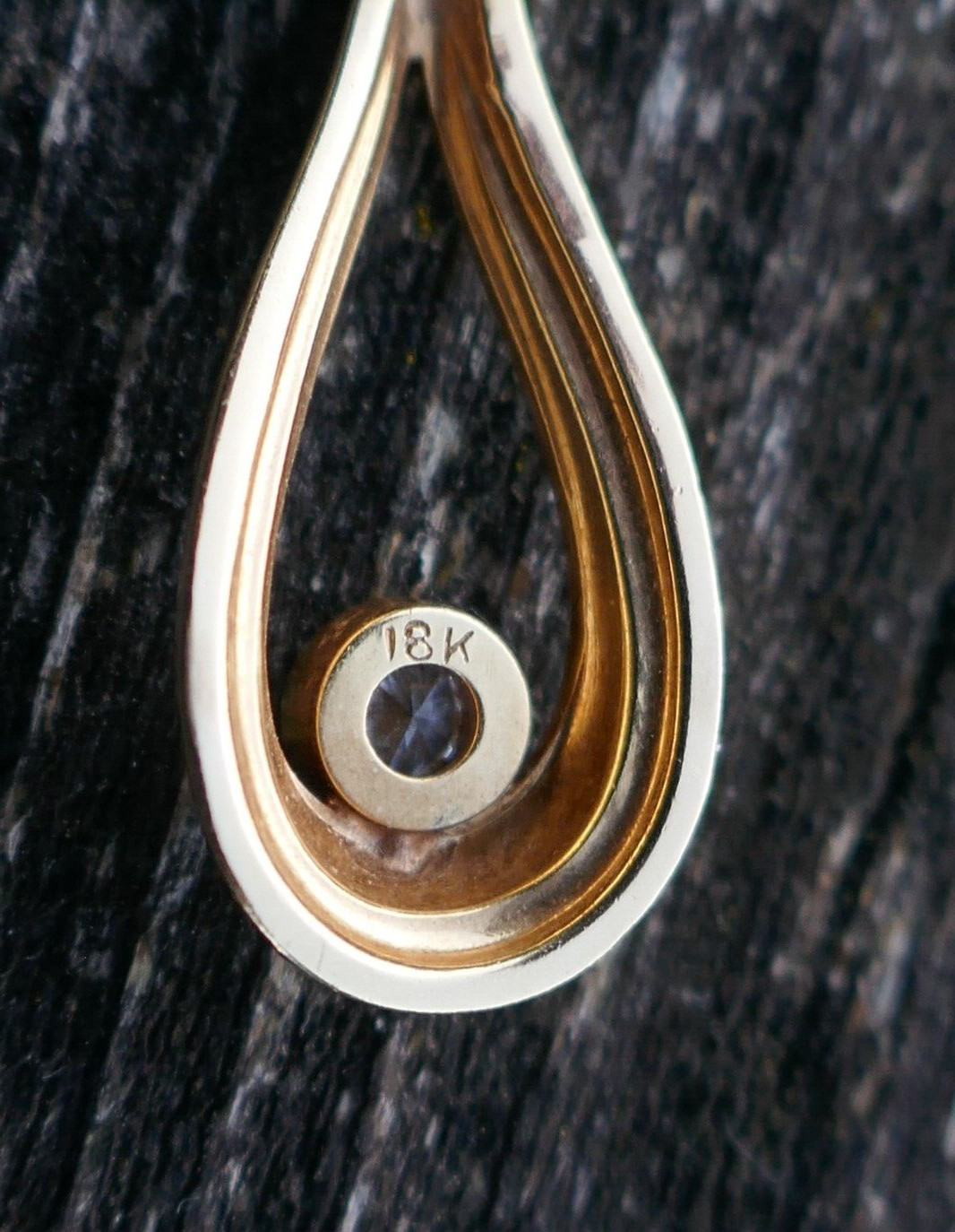 Vintage 18kt Yellow Gold Drop Diamond Pendant, with 2.9mm diamond, 2/g