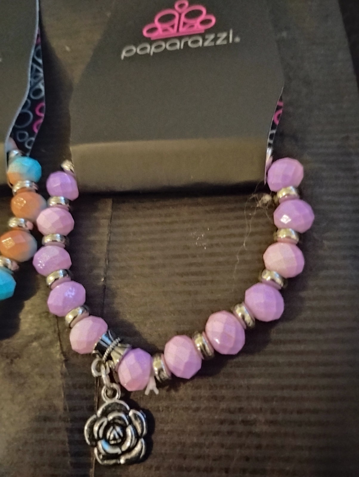 4 Paparazzi Children’s Stretch Bracelets. Flower Dangle Charm, Stackable