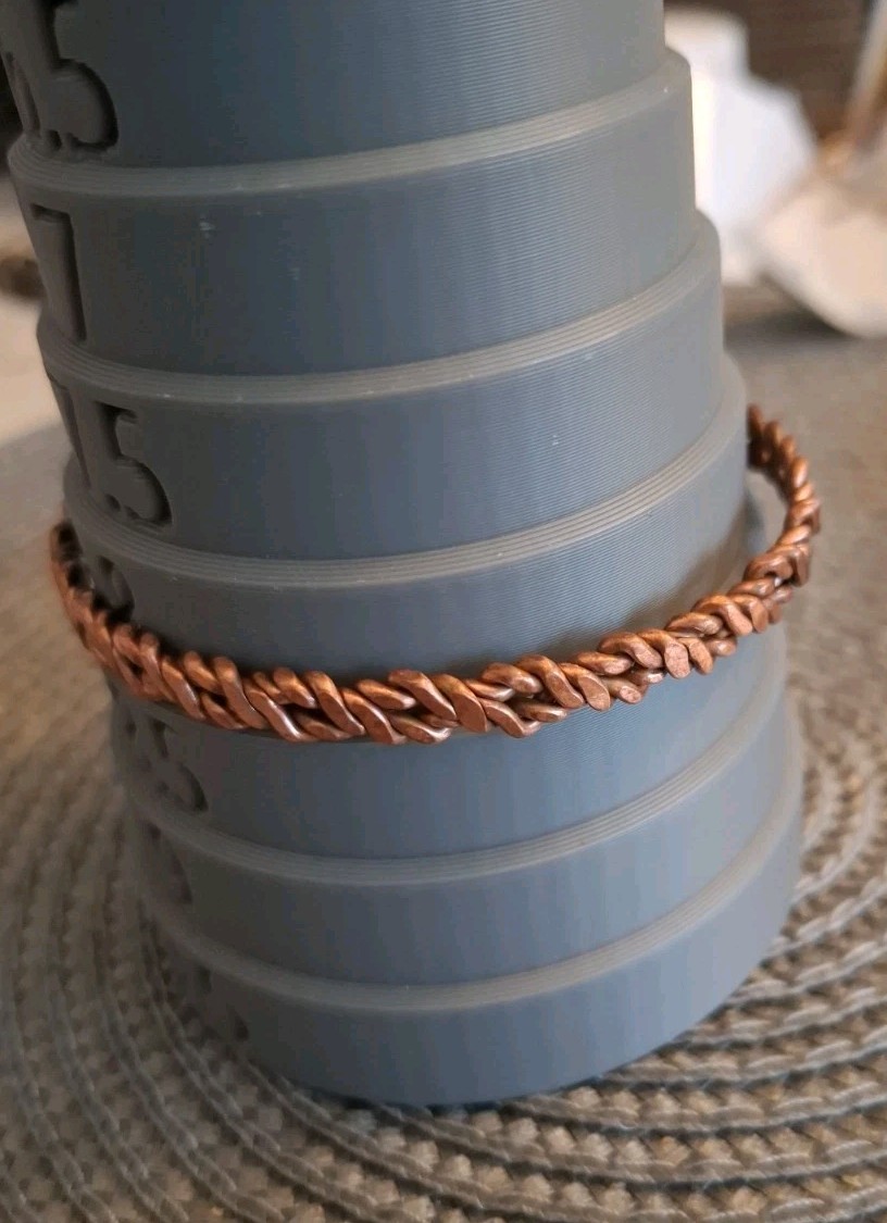 100% Copper Bracelet Handmade Rustic Braided Adjustable. Made In The USA