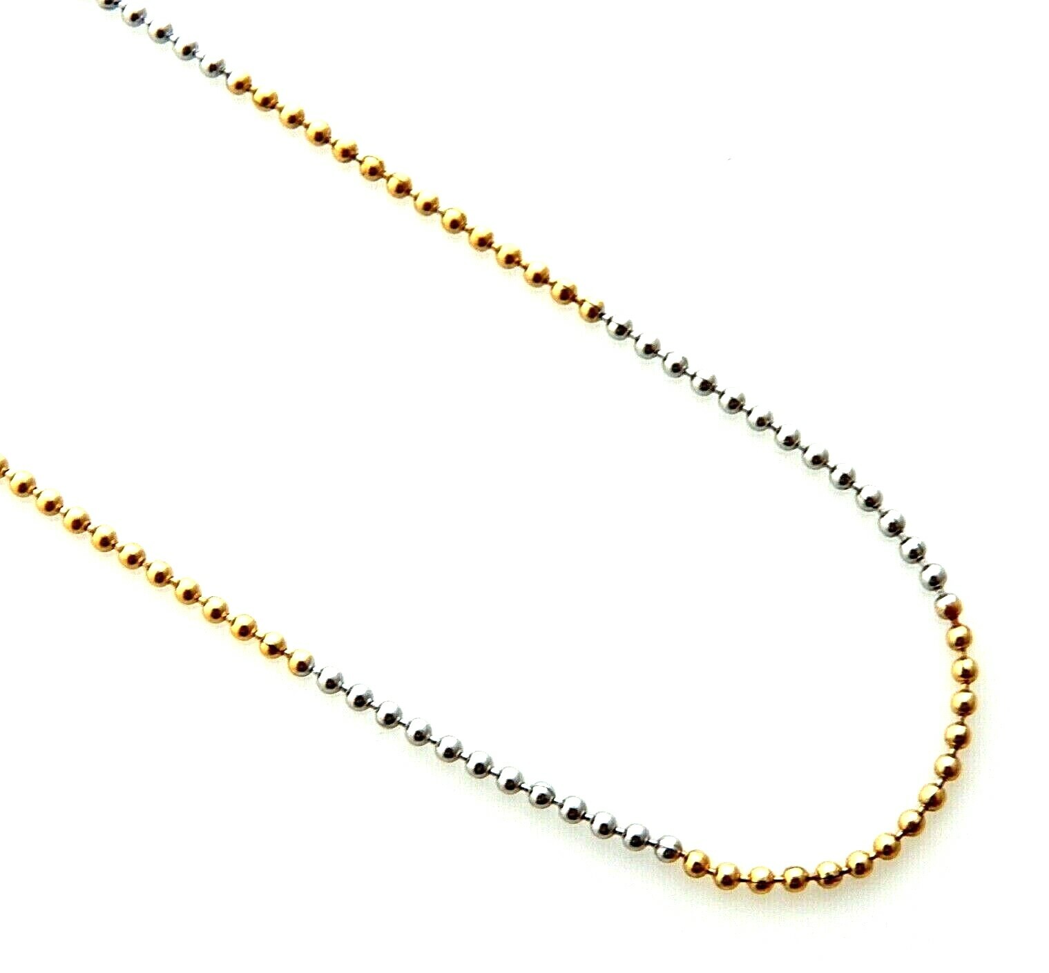 316 Grade Quality Stainless Steel & Gold Two Tone 20 Inches Ball Chain Necklace