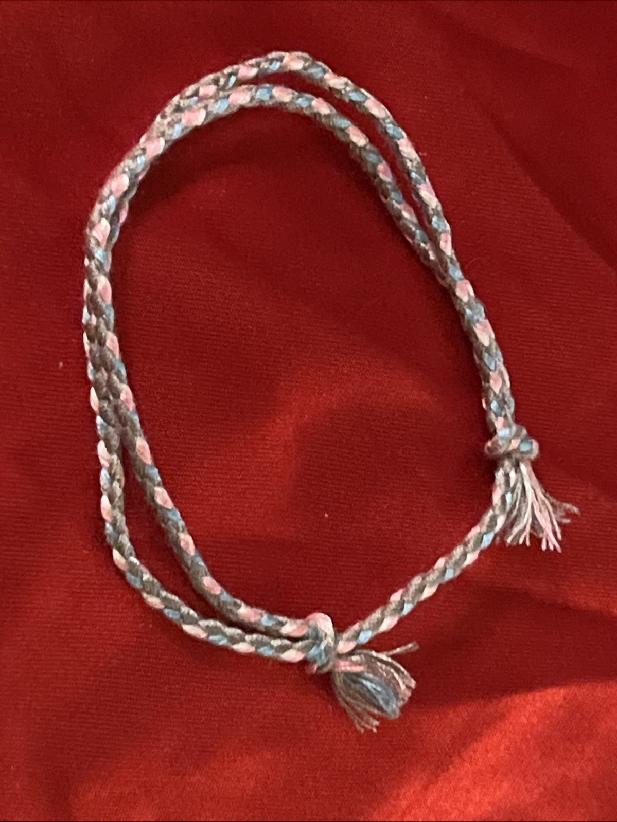 NEW BOHO BRAIDED THREAD FRIENDSHIP BRACELET ADJUSTABLE SKY BLUE GRAY PINK WHITE