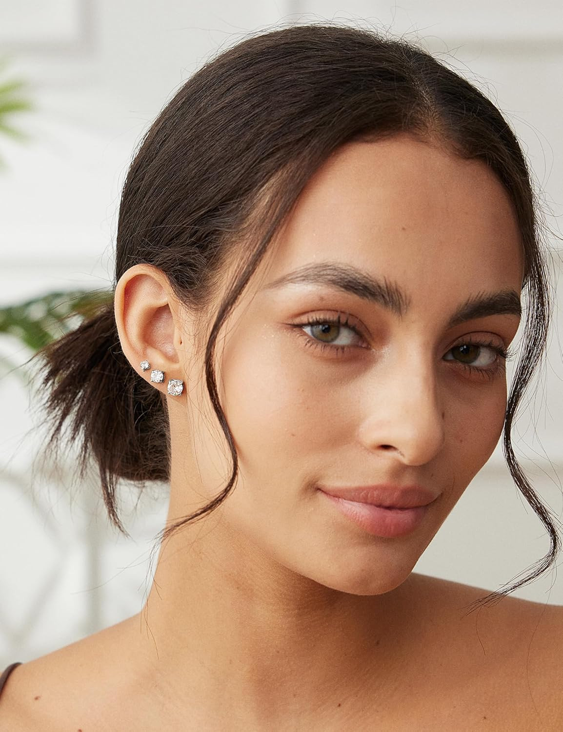 6 Pairs Stud Earrings Set, Hypoallergenic Cubic Zirconia 316L Earrings Stainless
