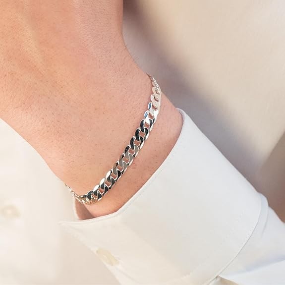 Unisex Heavy Solid 925 Sterling Silver Curb Link Bracelet Multi Sizes Men Women