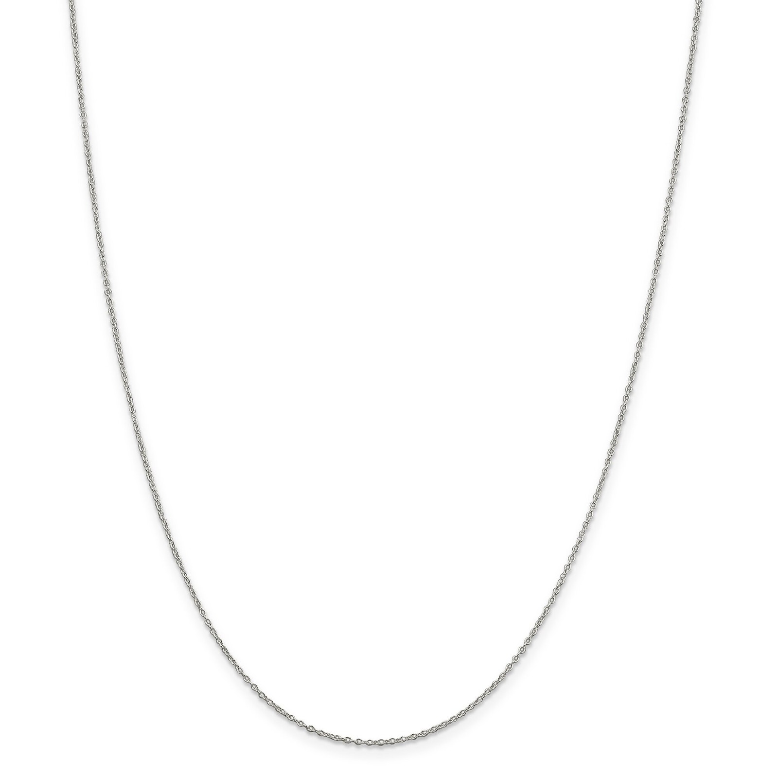Sterling Silver Rhodium Plated 0.5mm 2In Ext. Fancy Rolo Chain 18″