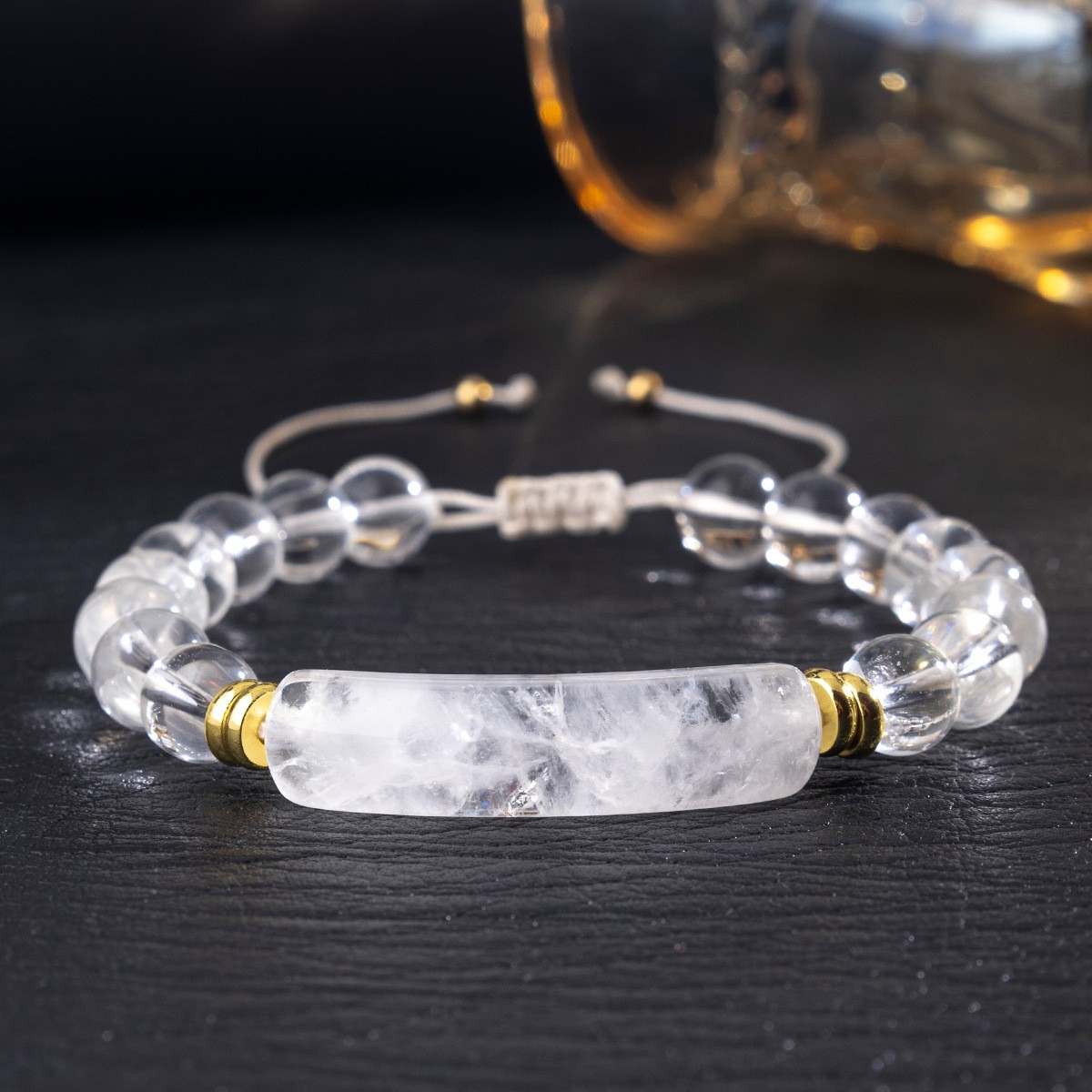 Dongling Jade Tiger’s Eye Amethyst White Quartz Strawberry Quartz Gems Bracelet