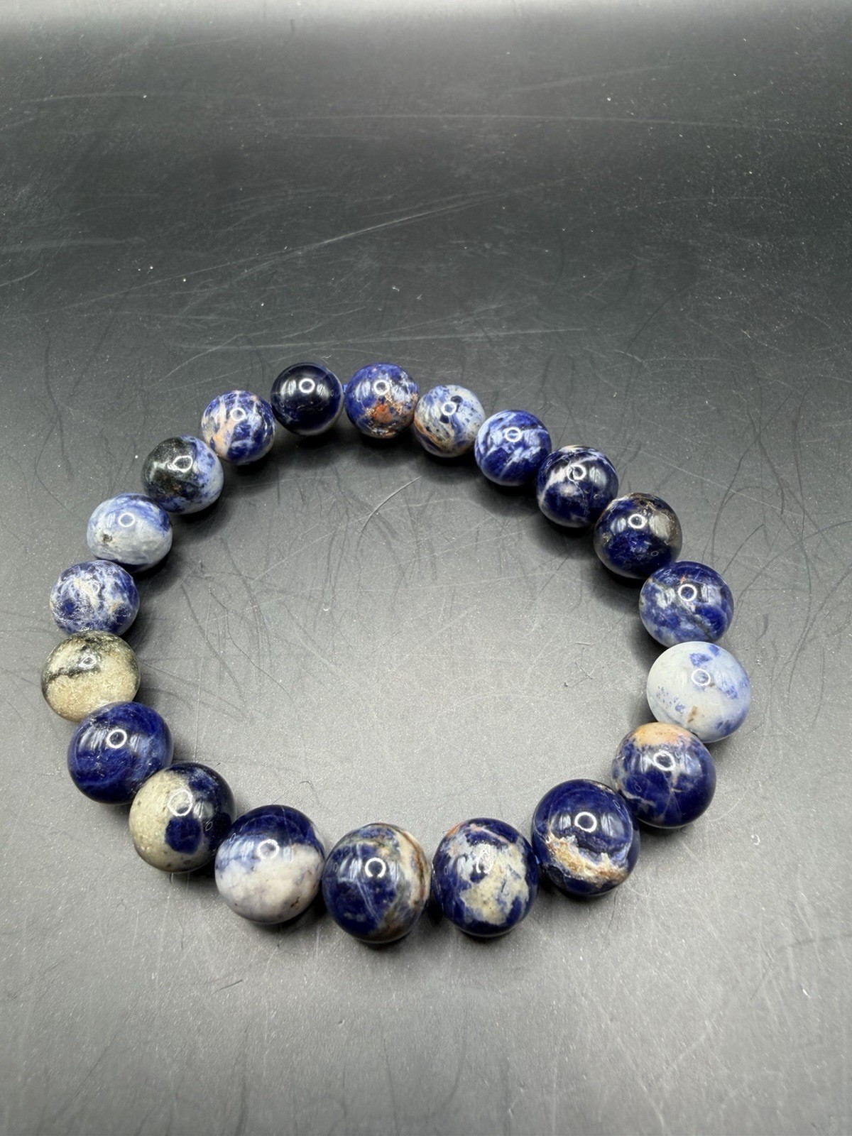 Blue Sodalite Crystal Quartz Gemstone Bracelet for Men and Women 9mm Beads
