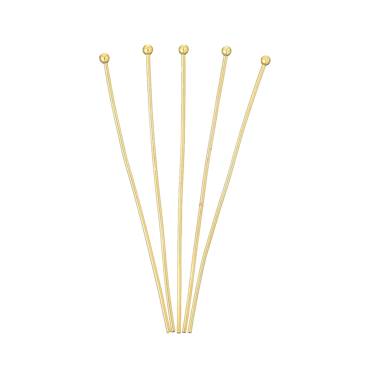 Sexy Sparkles 50 Pcs, Head Pins Ball 18k Gold Plated 3.9cm Long, 0.6mm (22 Gauge