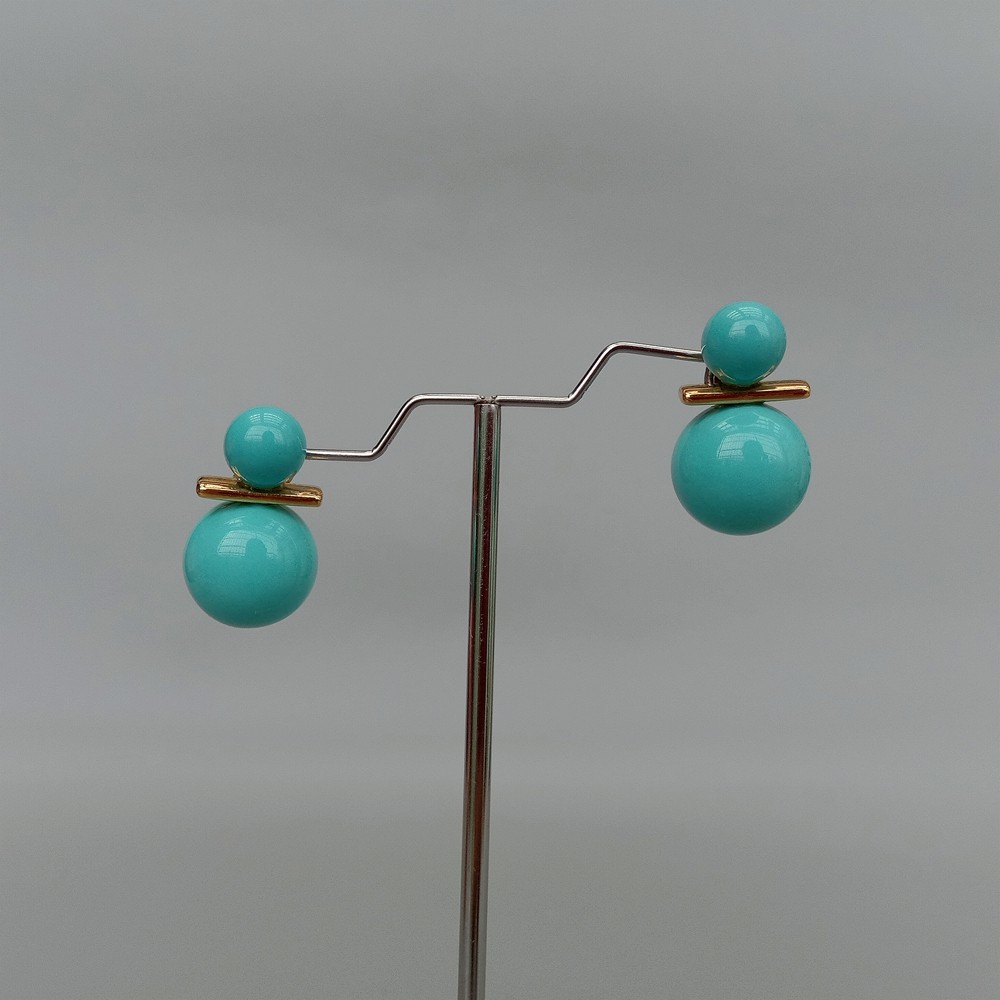 8.5mm-14mm Turquoise Blue Sea Shell Pearl Stud Earrings