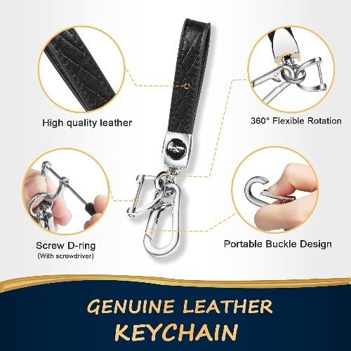Key Fob Cover with KeyChain Soft TPU Gold Trim Prot Color: BlackSize: 5 Button