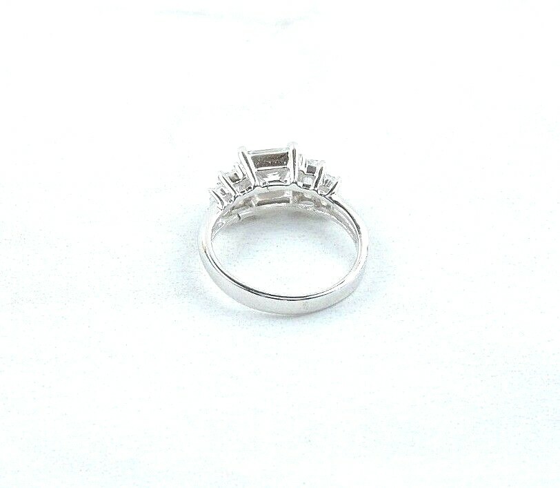 Sterling Silver 4.25 cttw Princess And Radiant Cut Cubic Zirconia 5 Stone Ring