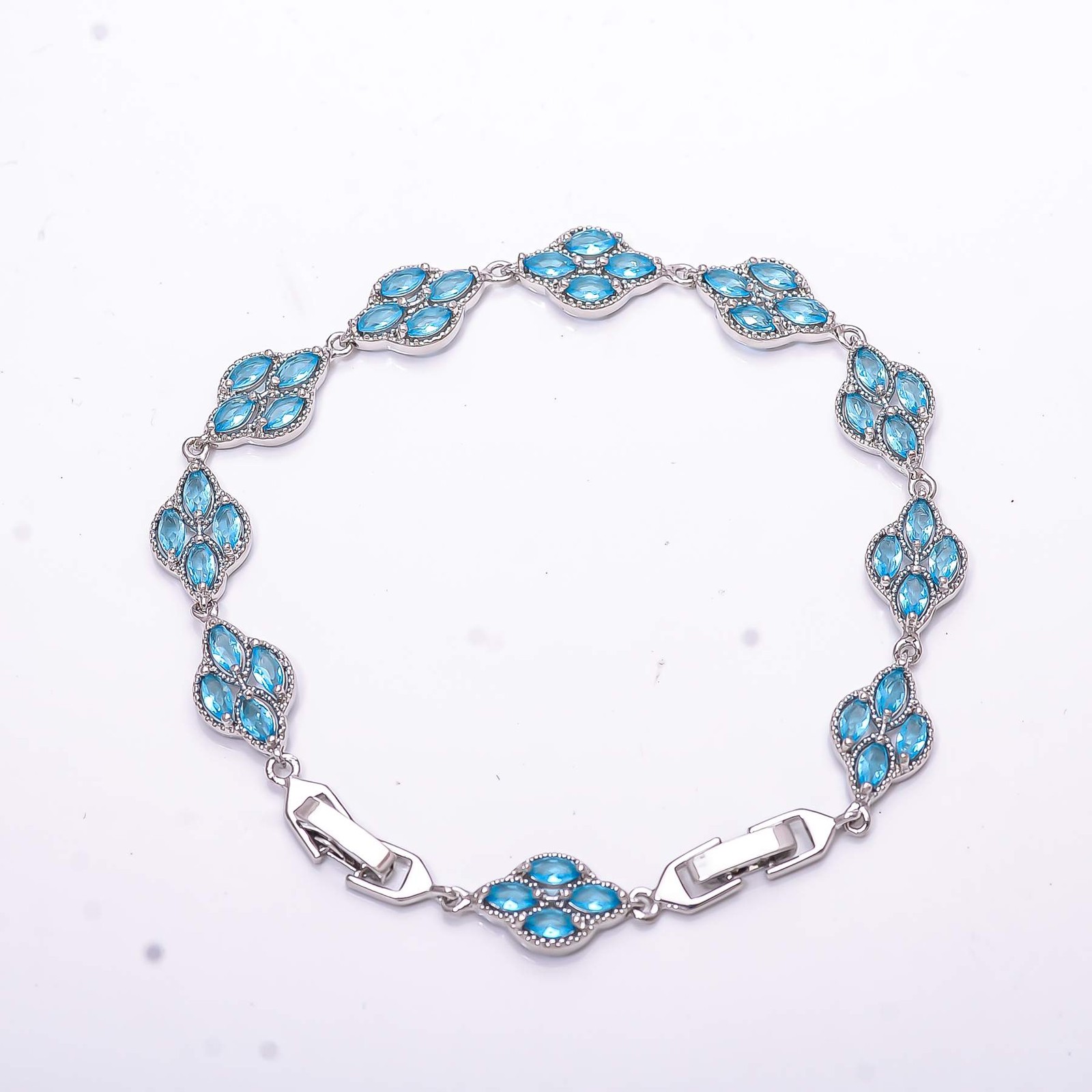 London Blue Topaz 925 Sterling Silver Tennis Bracelet 8.99″ B_9734_683_17