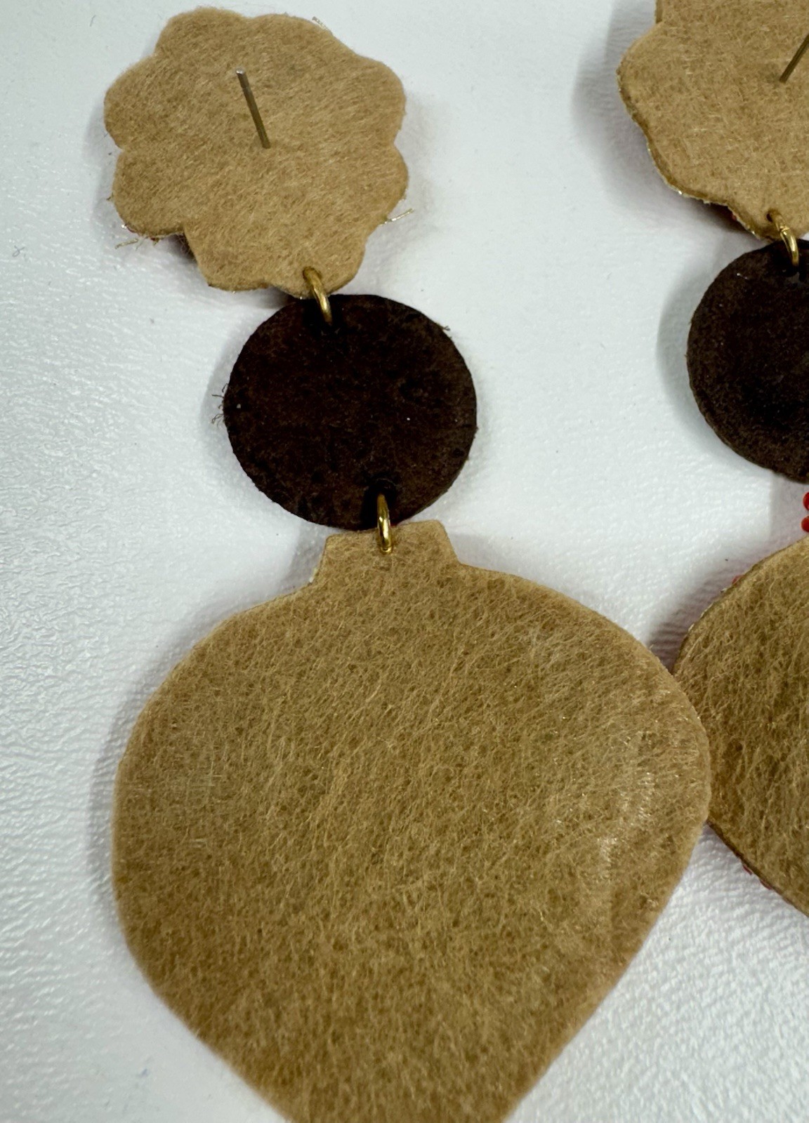 SANDRA LING UPCYCLED POST EARRINGS GOLD TONE