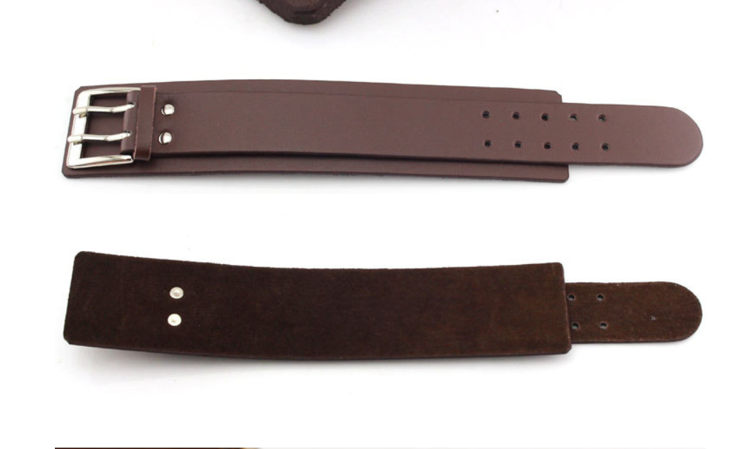 Men’s Punk Rocker Biker Gothic Heavy Wide Leather Straps Wristband Cuff Bracelet