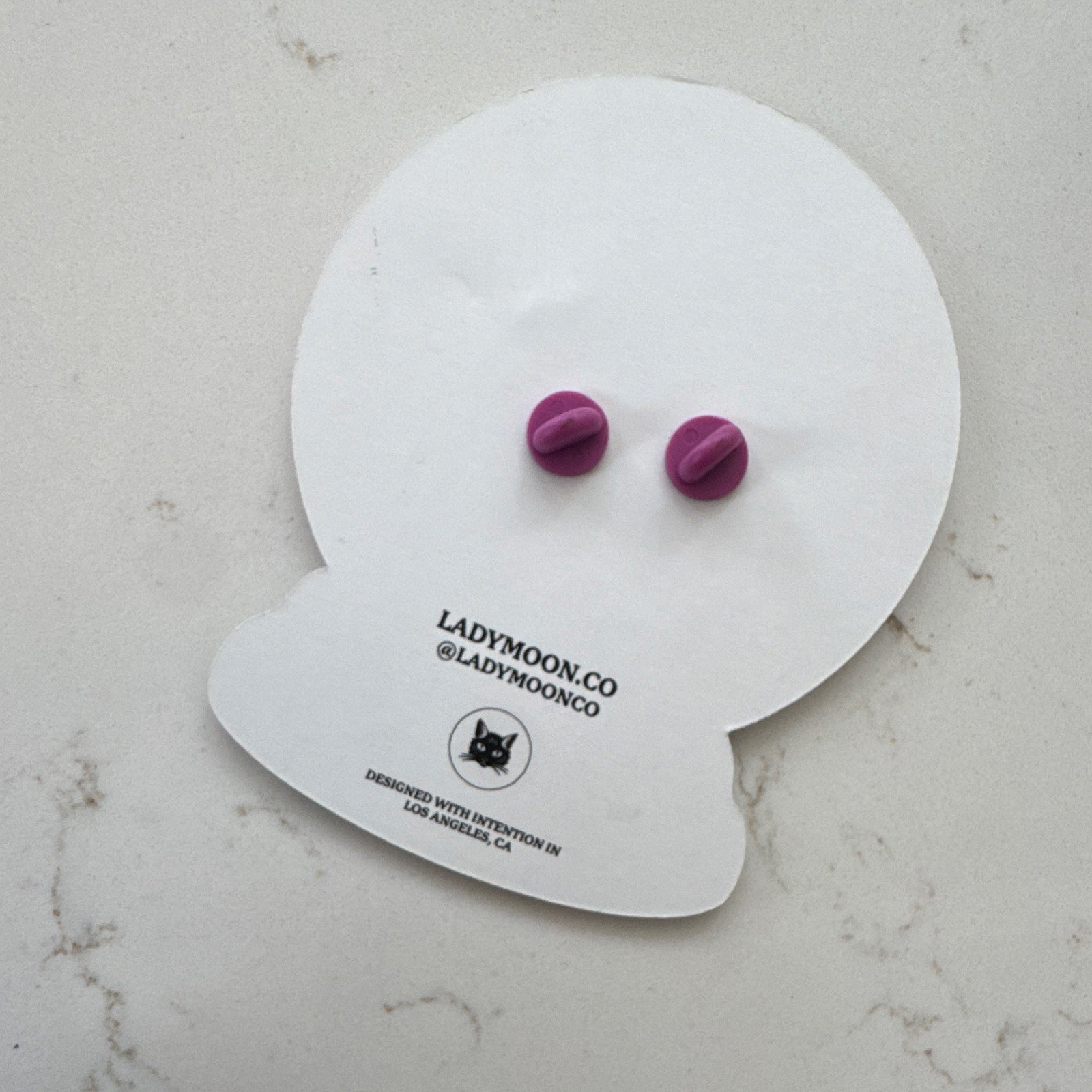 Lady Moon Co Purple Pentagram Star Enamel Stud Earrings Nickel-Free Butterfly