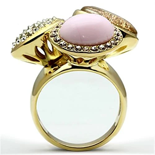 Women’s Ring, Multicolor Top Grade Crystal, 14K Gold Plated, Brass, Cluster Ring