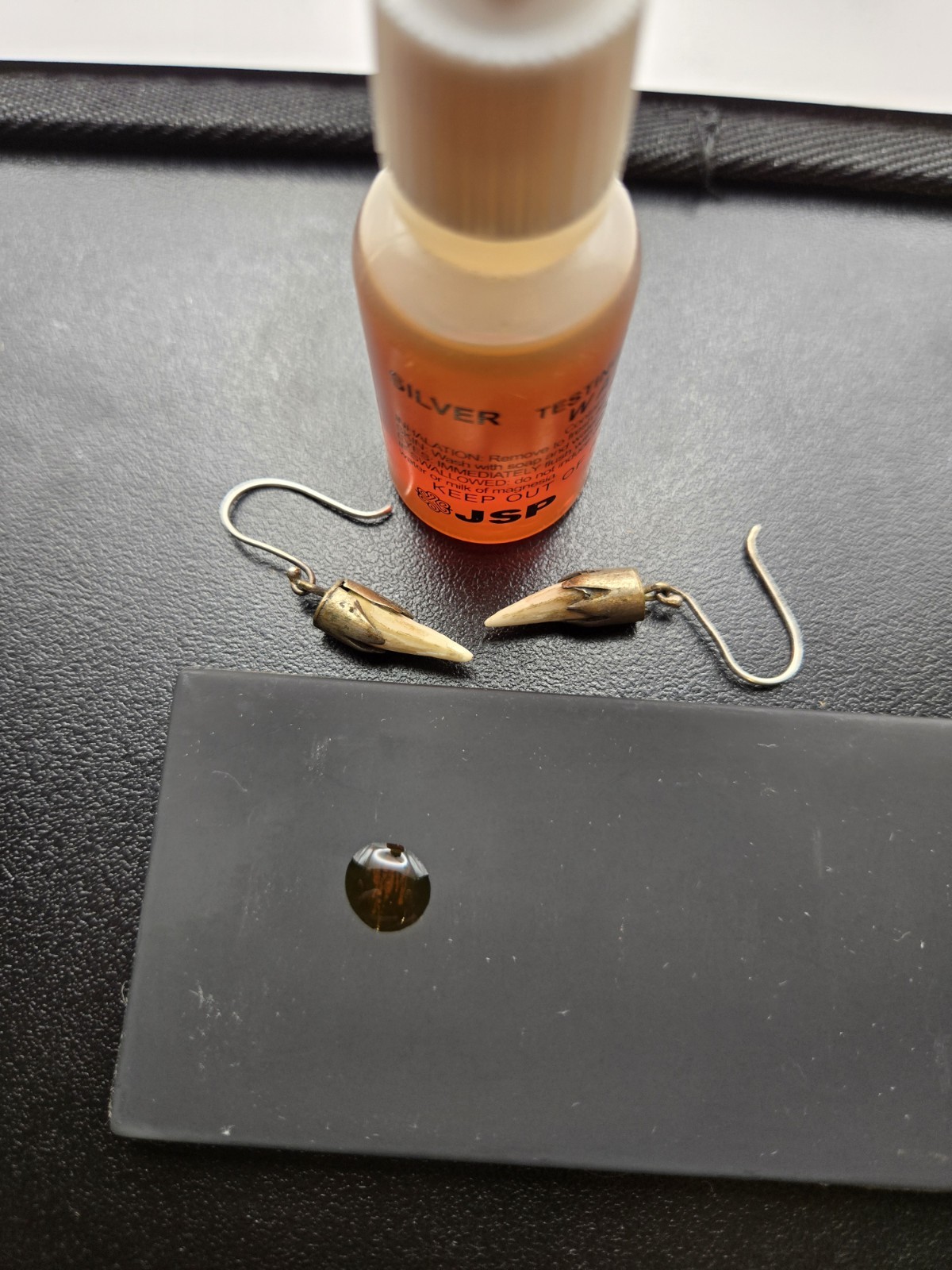 Sterling Silver Real Animal Teeth Earring Set Tribal BOHO ACID TESTED SEE PICS