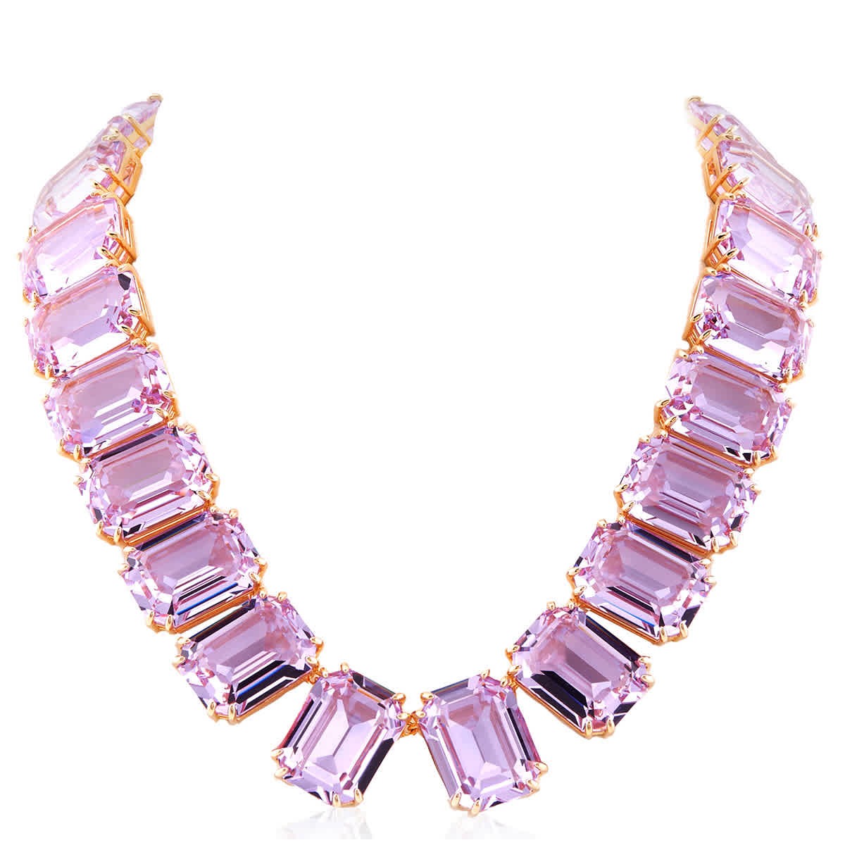 Swarovski Gold-Tone Plated Purple Millenia Tennis Necklace