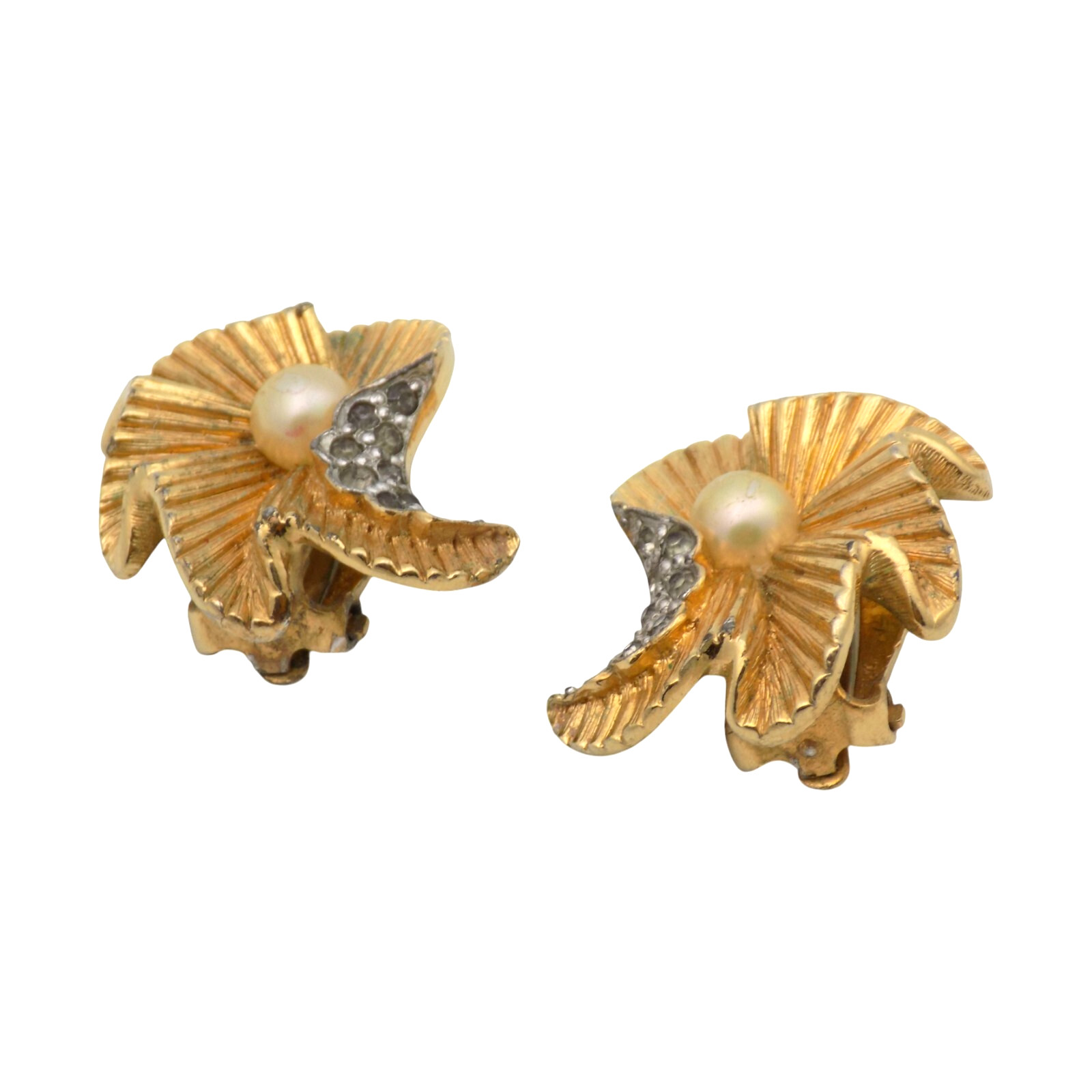 JOMAZ STERLING SILVER PEARL CLIP-ON EARRINGS 13.2GR #1011