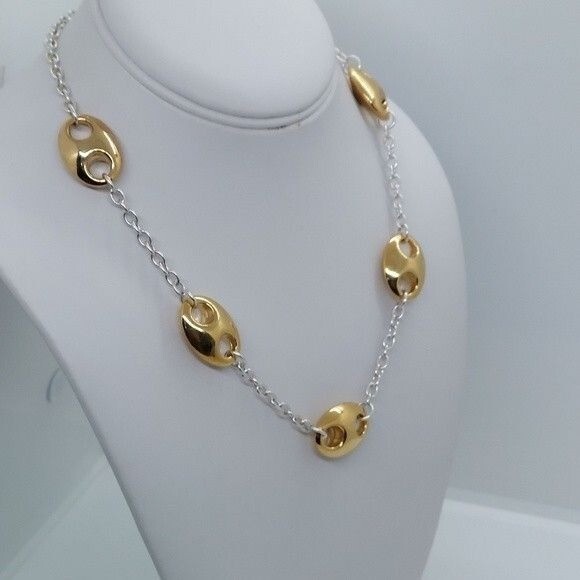 Gold and silver tone necklace