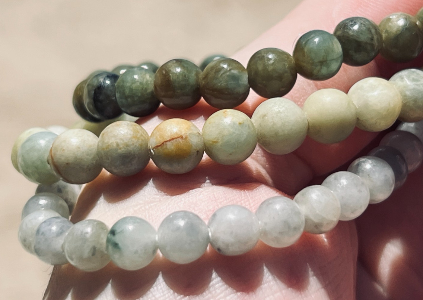 Burmese Jade Adjustable Bracelet Multi Colored Beads 7.5-8mm 260cts