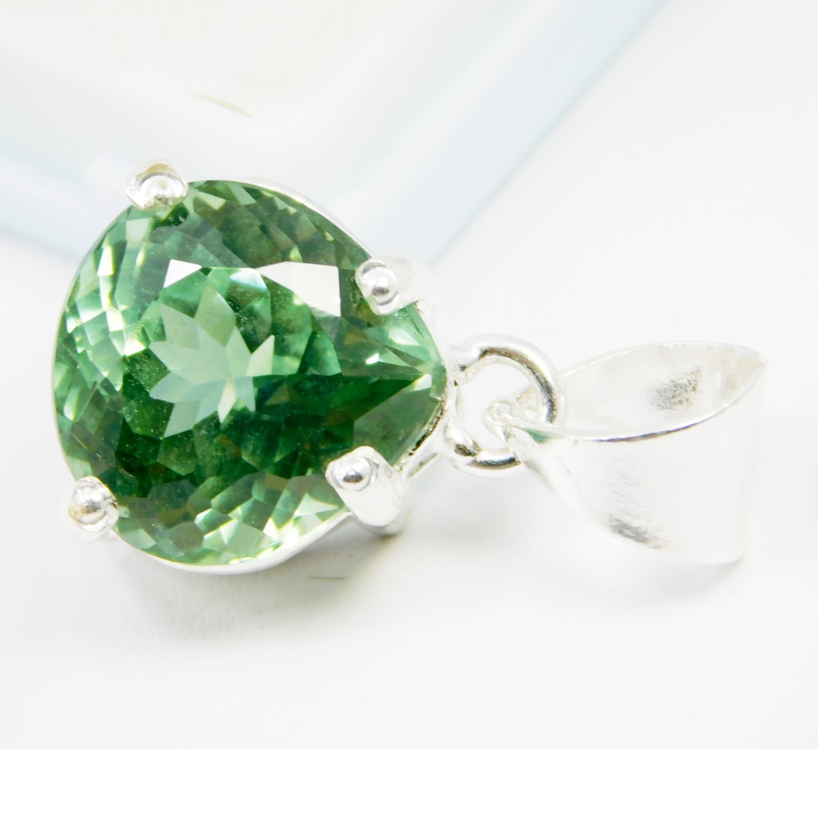 Certified Natural Olive Green Sapphire 60 Ct 925 Solid Silver Gemstone Pendant