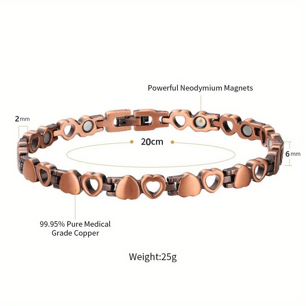 Vintage Heart Design Magnetic Anklet Bracelet for Women Daily Wear,Jewelry Gift