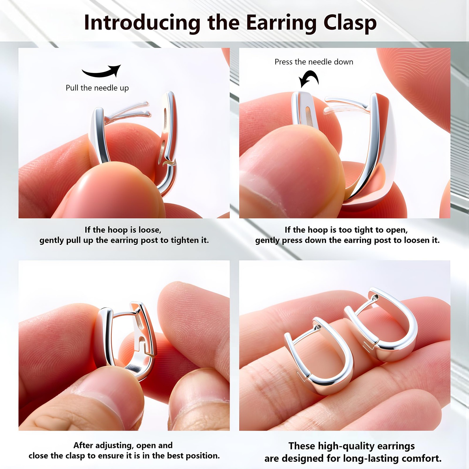 925 Sterling Silver Earrings Small Chunky 13mm x 16.5mm,