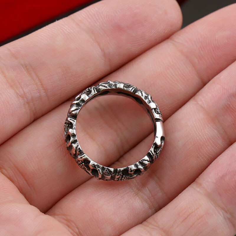 MENDEL Mens Womens Stainless Steel Gothic Skull Engagement Band Ring Size 6-14
