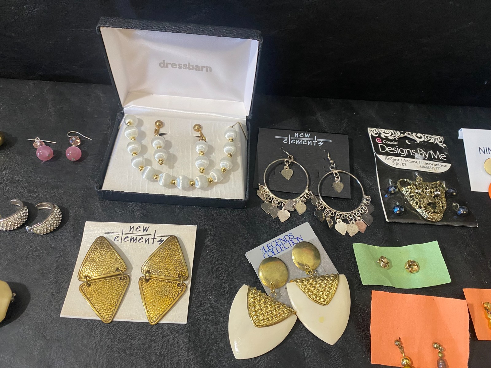 huge lot 125+ pairs earrings earring collection dangle stud hoop clip estate +