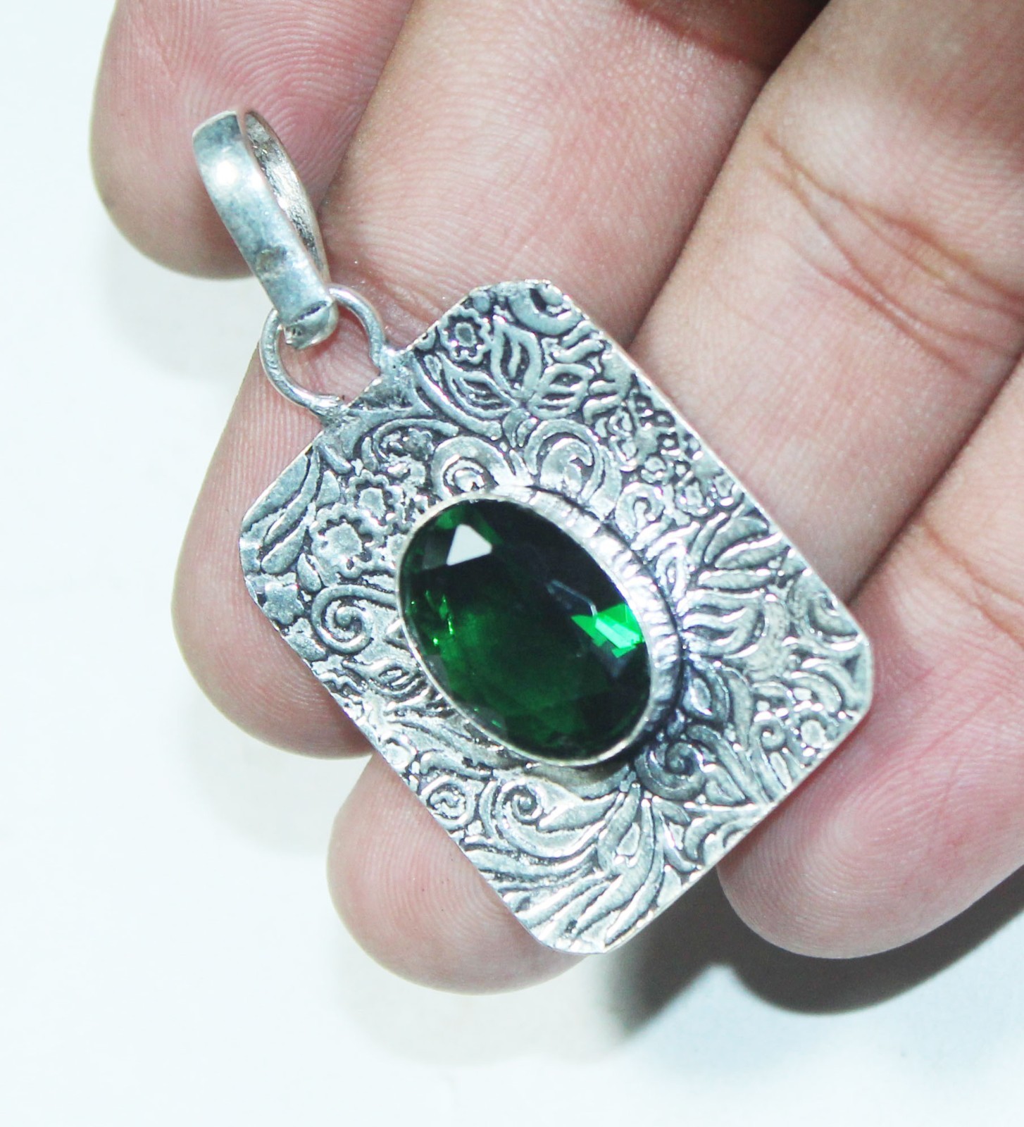 Hydro Green Amethyst Gemstone Handmade Pendant Jewelry Pendant Size 1.5 Inches