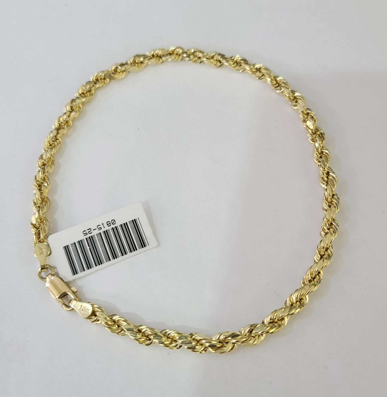 10k Yellow Gold Rope Chain 5mm Necklace Bracelet Set Real Men Women