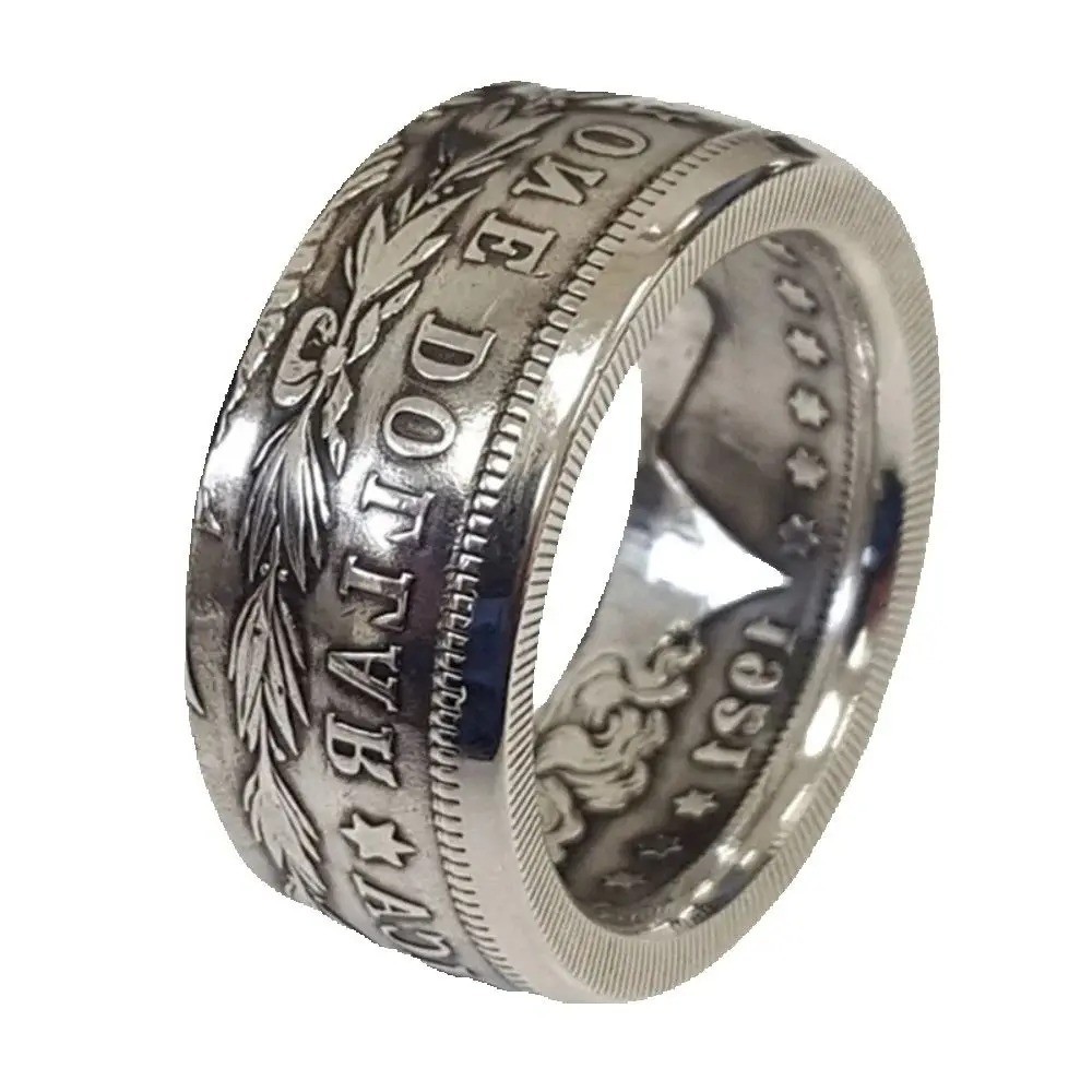 Silver Dollar Coin Ring Size 6-13 Handmade Crafted Rare Silver Morgan Men Rings