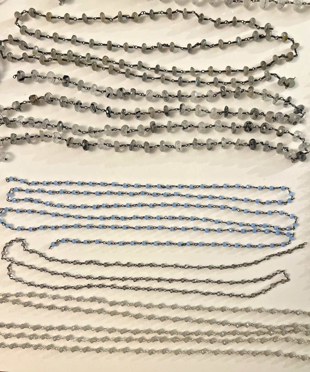 Hand Made Stone Metal Chain Various Sizes & Lengths 4.5 Ounces