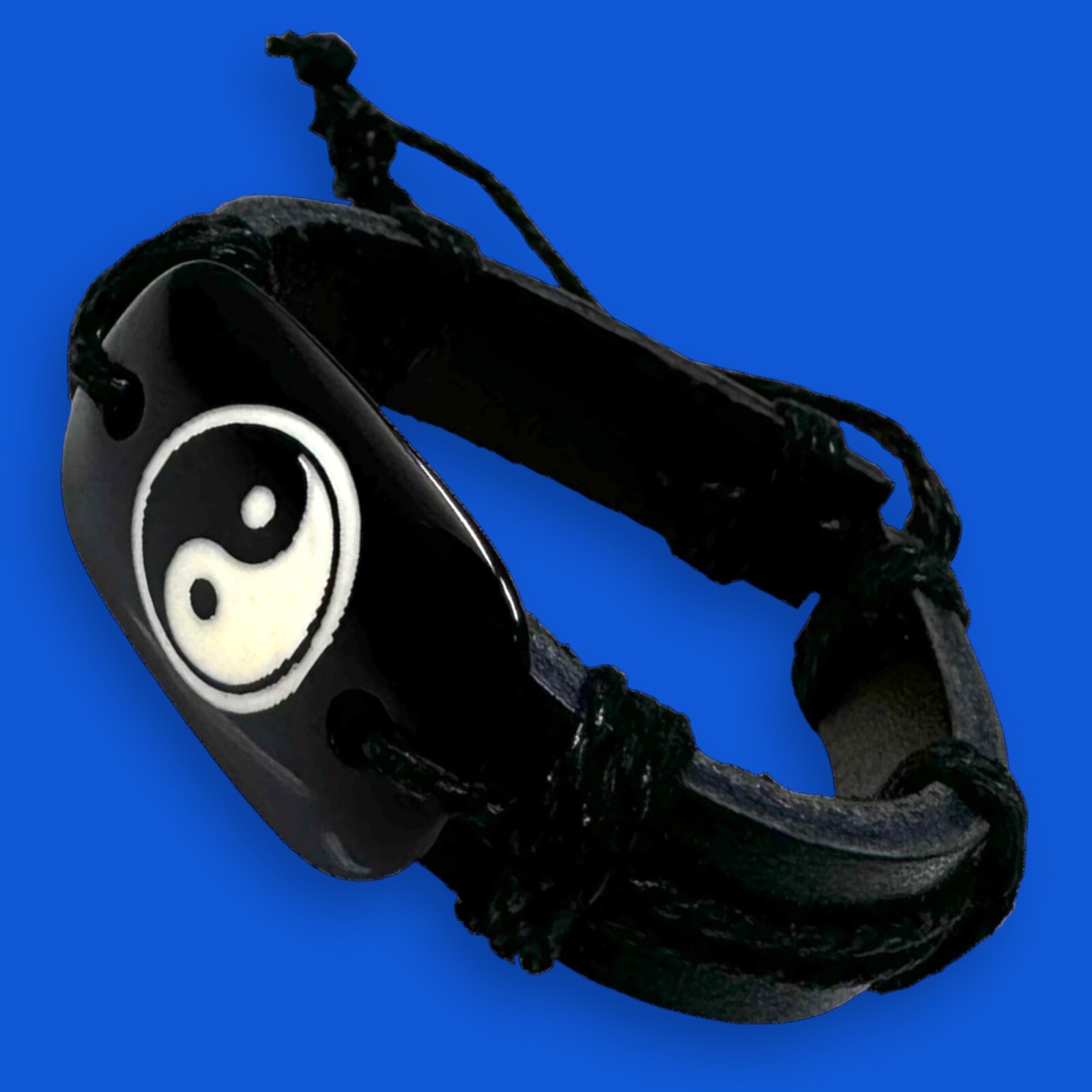 yin yang bracelet ying yang leather bracelet yin yang cuff tao black bracelet