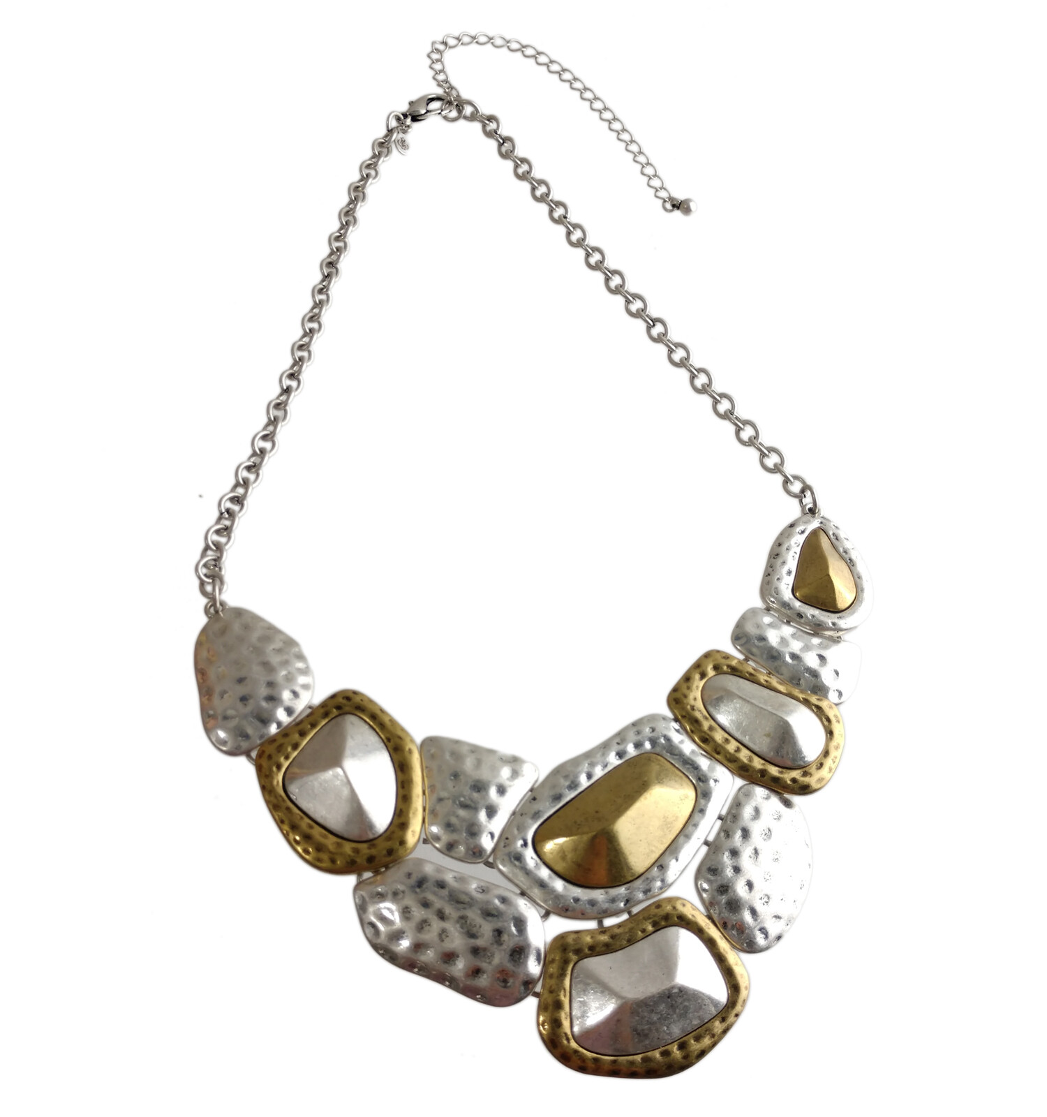 Premier Designs Chunky Hammered Two-Tone Collar Statement Necklace
