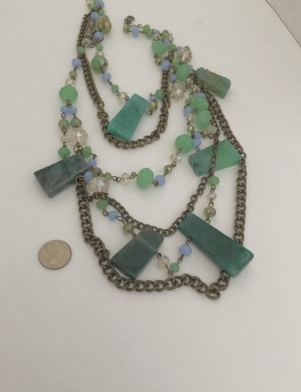 Layered Necklace, Green Amazonite Necklace