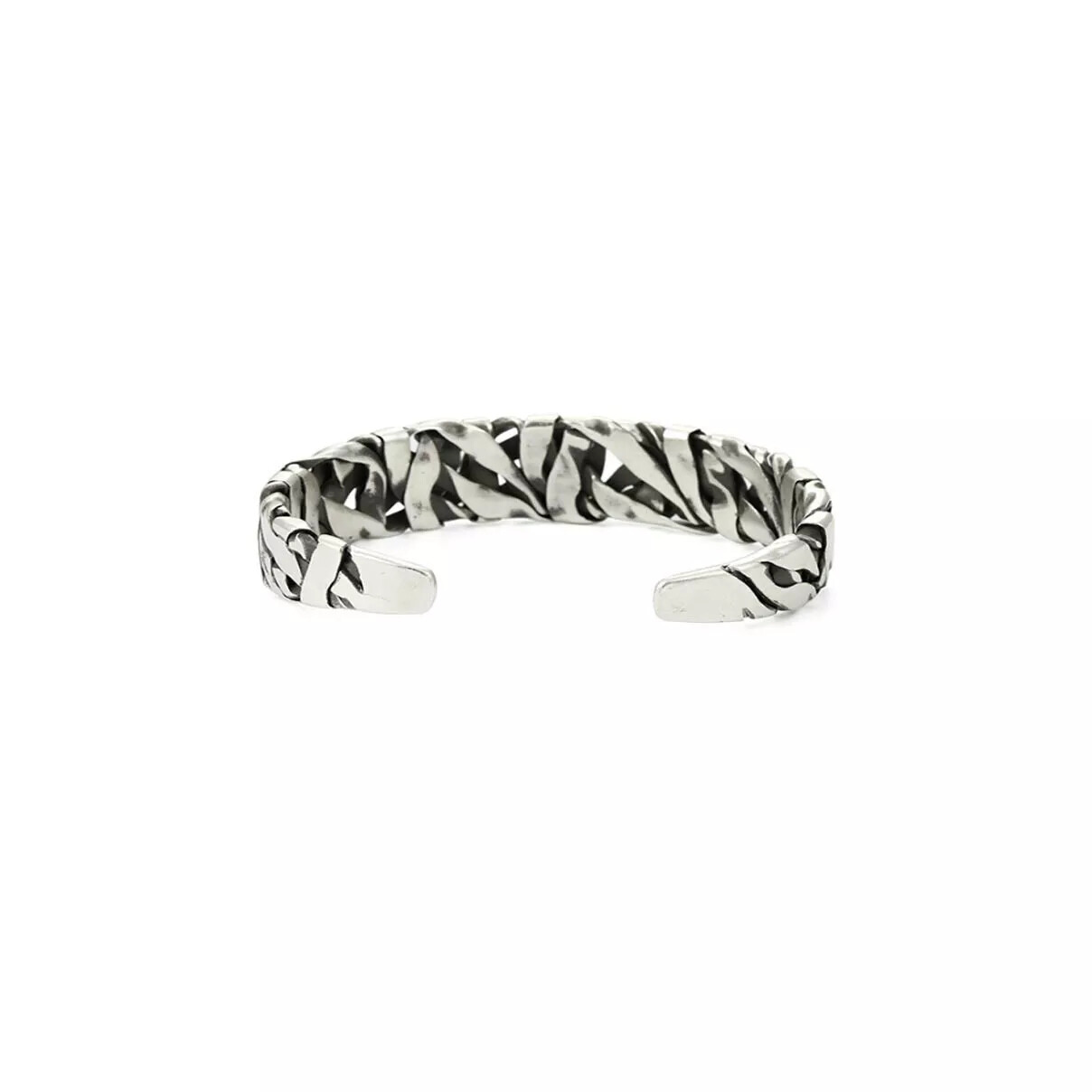 Men’s Retro Twisted Open Wide Bracelet Sterling Silver Bangle Jewelry Gift USA
