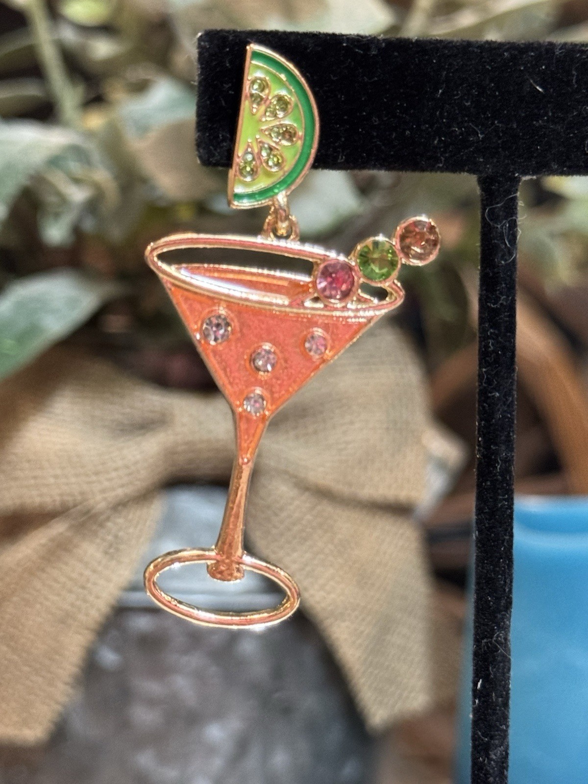 Cocktail-MartineMulticolor Post Back Earrings W/ Rhinestones, BNWTs