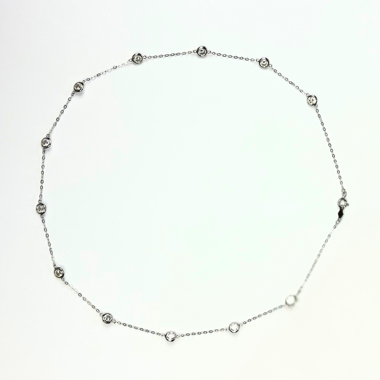 14k Gold Cubic Zirconia CZ by the yard 16” up to 42″ Necklace
