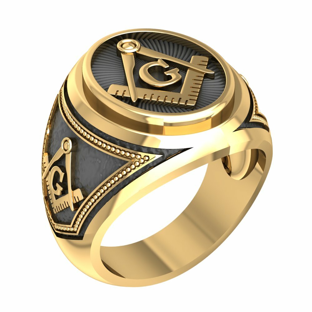 Freemason Symbol Masonic Rings Master Mason Signet Biker Band Brass Jewelry