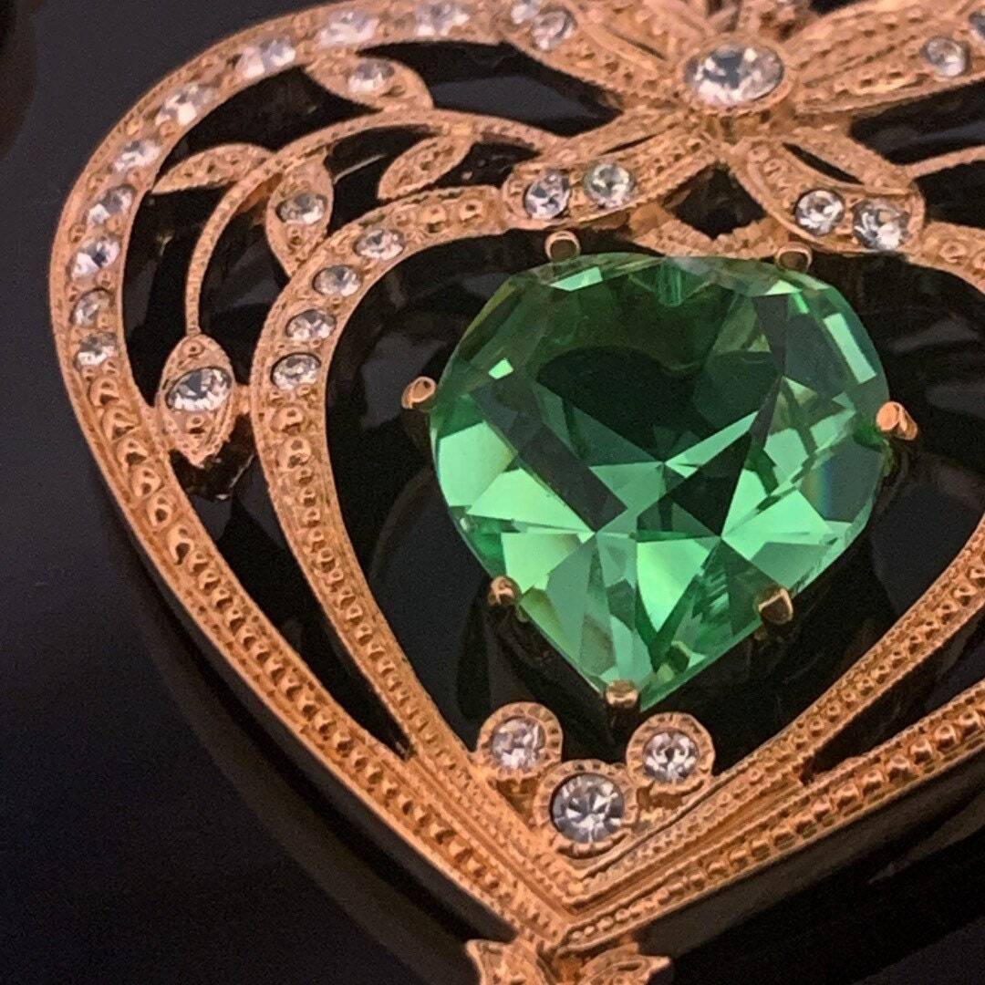 August Birthstone Gold Plated Necklace Set With Heart Shaped Peridot Crystal