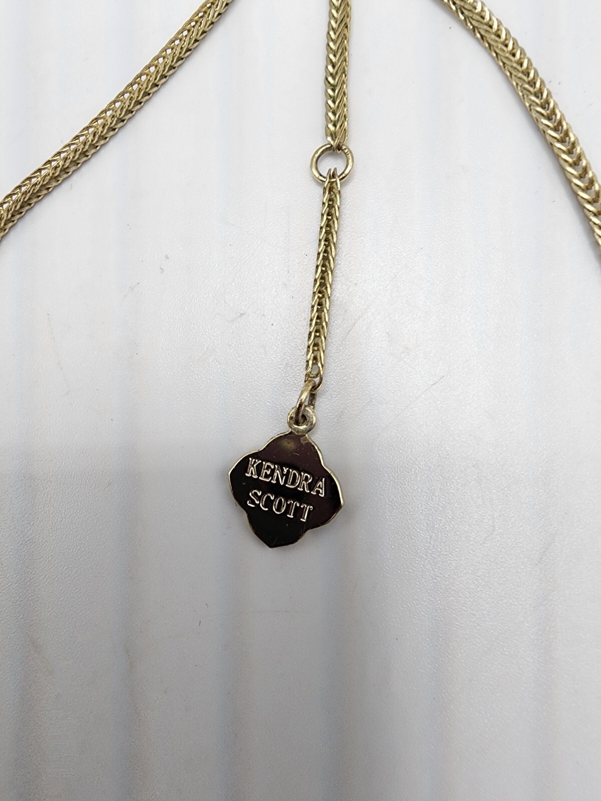 Kendra Scott Black large Vintage Statement Necklace gold Heavy 15″ 2″ Extender